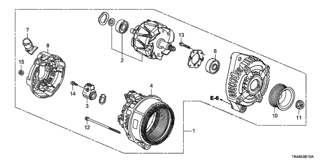 2012 Acura TL 4 Door TECH (SHAWD) KA 6MT Alternator (DENSO) Diagram