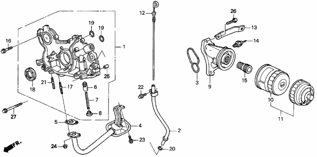1995 Acura TL Pump Assembly, Oil Diagram for 15100-P1R-003