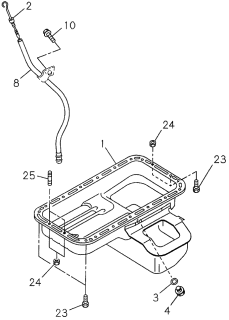 1996 Acura SLX 4 Door 4LS (PREMIUM) KA 4AT Oil Pan - Oil Dipstick Diagram