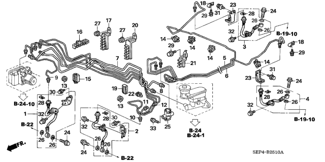 2006 Acura TL Right Front Brake Hose Set Diagram for 01464-SEP-A00