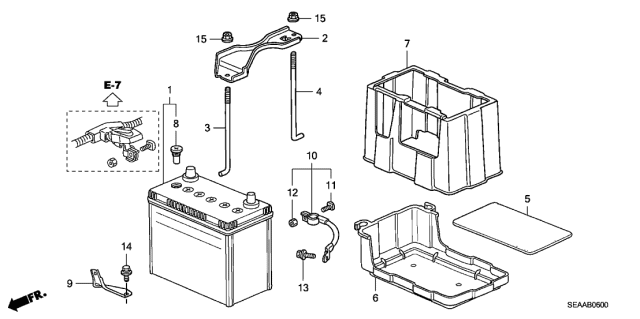 2008 Acura TSX 4 Door TSX (NAVIGATION) KA 6MT Battery Diagram