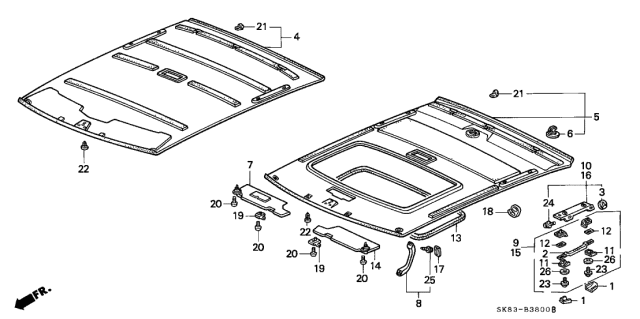 1993 Acura Integra Holder Assembly, Sunvisor (Shimmer Gray) Diagram for 88217-SB2-010ZG