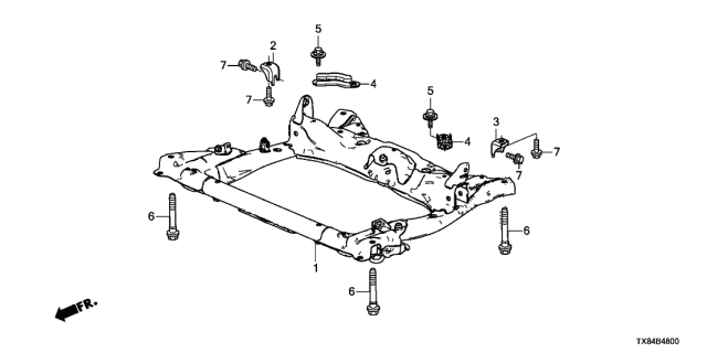 2013 Acura ILX Hybrid Front Sub Frame Diagram