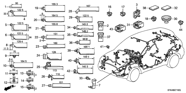 2010 Acura RDX 5 Door TECH KA 5AT Harness Band - Bracket Diagram