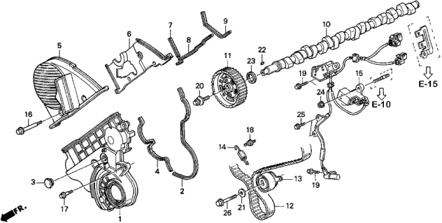 1995 Acura TL Sensor Assembly, Crank-Tdc & Cylinder Diagram for 37840-P1R-A01