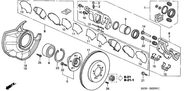 2001 Acura RL Front Brake Diagram