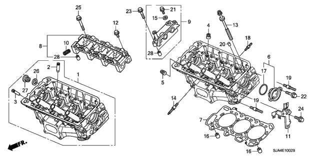 2009 Acura RL Front Cylinder Head Diagram