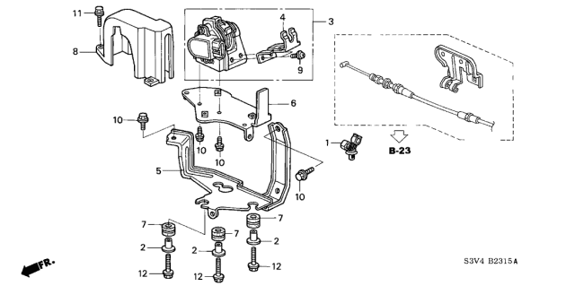 2003 Acura MDX Bracket, Accelerator Pedal Sensor Diagram for 37976-RDJ-A00