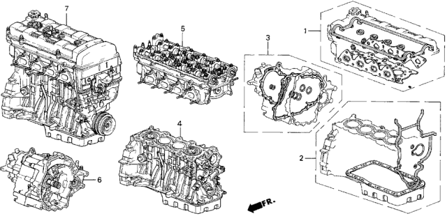 2000 Acura Integra Gasket Kit - Engine Assy. - Transmission Assy. Diagram
