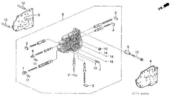 1994 Acura Integra 3 Door LS KA 4AT AT Secondary Body Diagram
