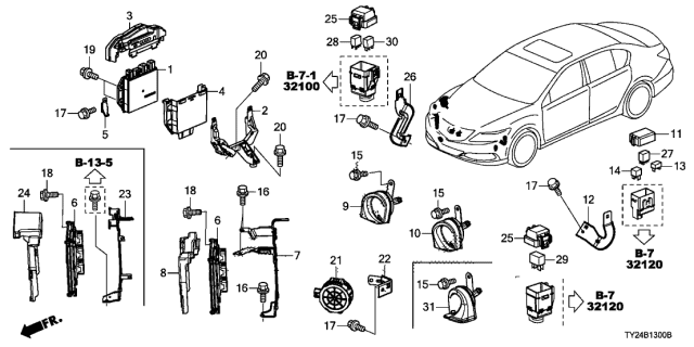 2015 Acura RLX Electronic Control Diagram for 37820-R9P-A32