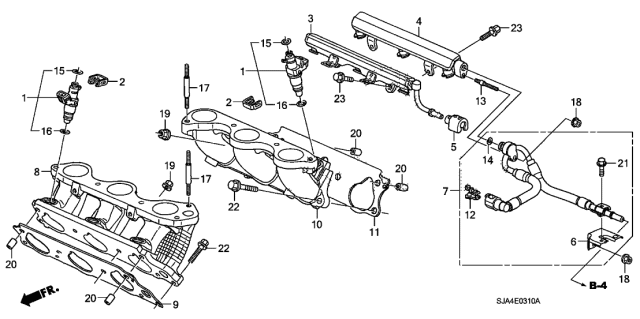 2008 Acura RL Fuel Injector Diagram