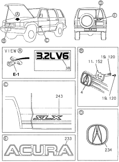 1997 Acura SLX Retainer, Mark Diagram for 8-97805-219-3