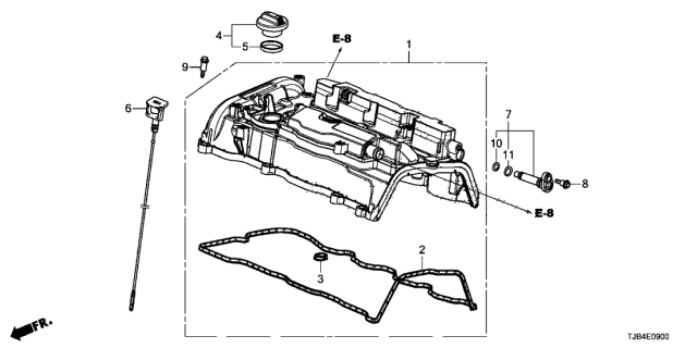 2020 Acura RDX Gasket Head Cover (A) Diagram for 12341-RPY-G01