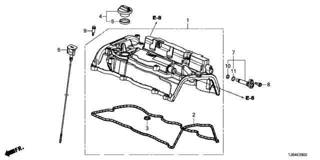 2020 Acura RDX PCV Valve Assembly Diagram for 17130-RPY-G01