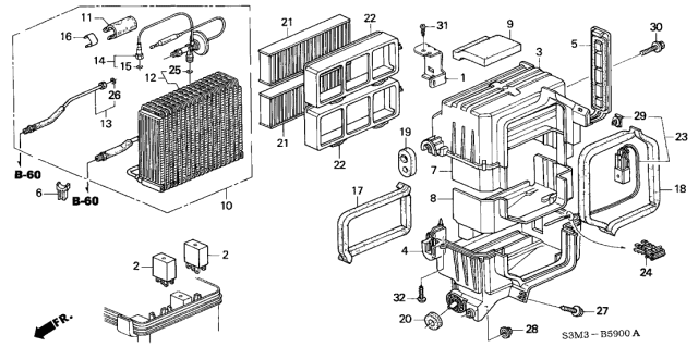 2003 Acura CL Frame Filter Diagram for 80292-S84-A01