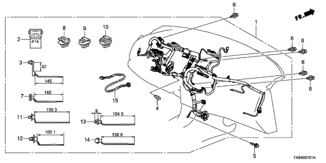 2013 Acura ILX Hybrid Wire Harness, Instrument Diagram for 32117-TX8-A20