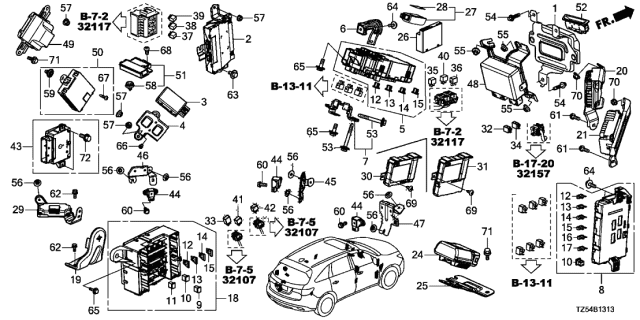 2020 Acura MDX Sensor Assembly, Acceleration Diagram for 39940-STX-A01