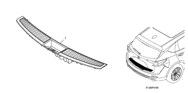2020 Acura RDX Rear Panel Protector Diagram