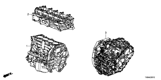 2019 Acura ILX Engine Assy. - Transmission Assy. Diagram