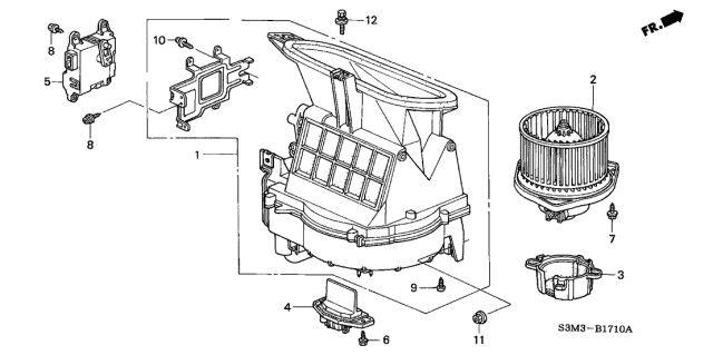 2002 Acura CL 2 Door SPORT KA 5AT Heater Blower Diagram