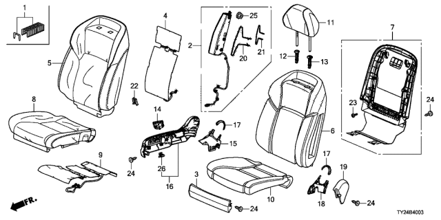 2020 Acura RLX Front Seat Diagram 2