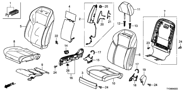 2019 Acura RLX Front Seat Diagram 2