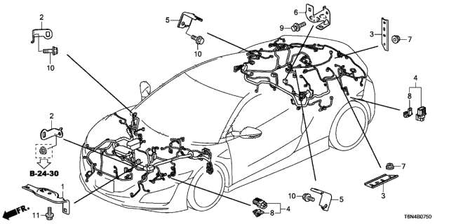 2018 Acura NSX 2 Door FIF KA DCT Wire Harness Bracket Diagram