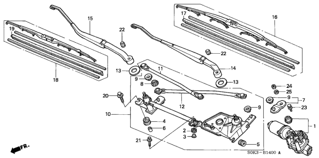 2000 Acura TL Front Windshield Wiper Diagram