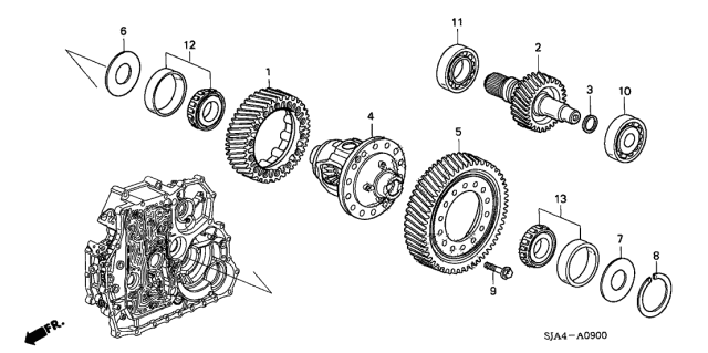 2009 Acura RL AT Differential Diagram