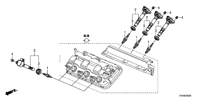 2014 Acura RDX Spark Plug (Ilzkr7B11) (Ngk) Diagram for 12290-R70-A01