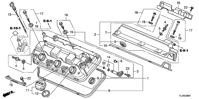 2014 Acura TSX Cylinder Head Cover (V6) Diagram