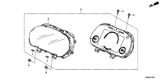 2020 Acura NSX Combination Meter Assembly (Rewritable) Diagram for 78100-T6N-A22