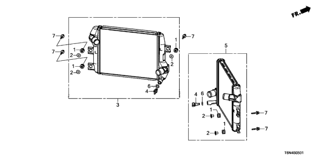 2021 Acura NSX 2 Door FIF KA DCT Radiator (Toyo) Diagram