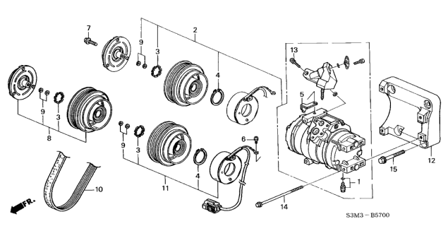 2003 Acura CL A/C Compressor Diagram