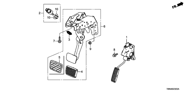 2018 Acura NSX 2 Door FIF KA DCT Pedal Diagram