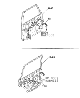 1998 Acura SLX 4 Door 4LS (PREMIUM) KL 4AT Wire Harness (Door) Diagram