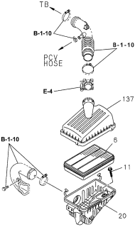 1996 Acura SLX Air Cleaner Diagram