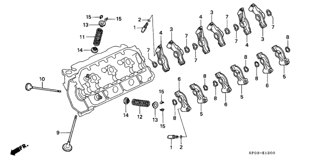 1993 Acura Legend 4 Door STD KA 5MT Valve - Rocker Arm Diagram 1