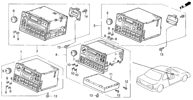 1993 Acura Legend 2 Door LS KA 4AT Radio Diagram