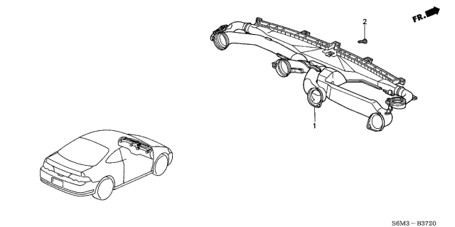 2002 Acura RSX Duct Assembly, Instrument Diagram for 77400-S6M-A03