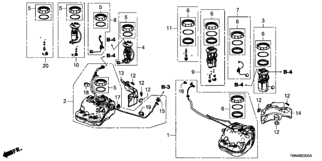 2020 Acura NSX Protector, Passenger Side Fuel Tank Diagram for 17518-T6N-A01