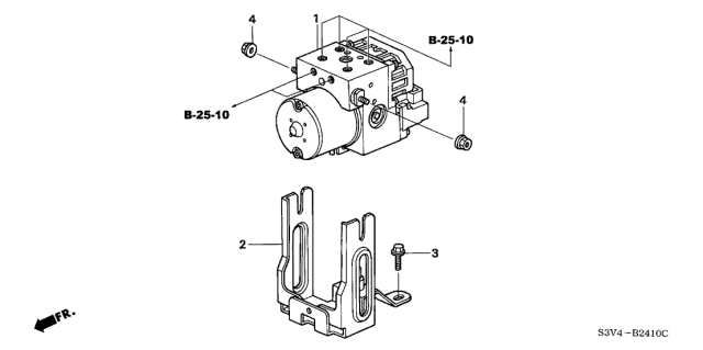 2002 Acura MDX Abs Pump Anti Lock Brake Modulator Diagram for 57110-S9V-A51