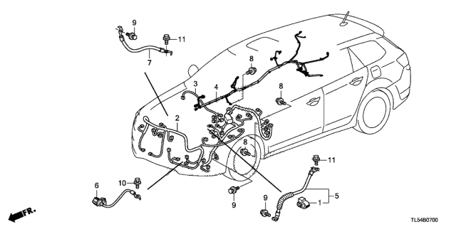 2012 Acura TSX 5 Door TECH KA 5AT Wire Harness Diagram 1