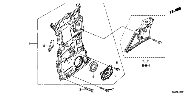 2013 Acura ILX 4 Door 24PREM (2.4) KA 6MT Chain Case (2.4L) Diagram