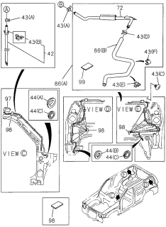 1996 Acura SLX 4 Door 4LS (PREMIUM) KL 4AT Sunroof (Drain) Diagram