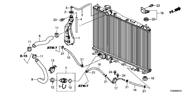 2013 Acura ILX Clamp, Water Hose Diagram for 19520-R1P-U01