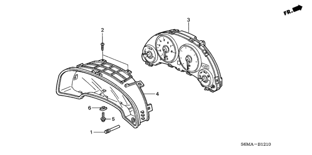 2006 Acura RSX Speed & Tachometer Assembly Diagram for 78120-S6M-A02