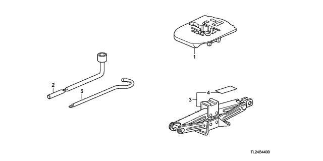 2009 Acura TSX 4 Door TSX (TECH) KA 5AT Tools - Jack Diagram