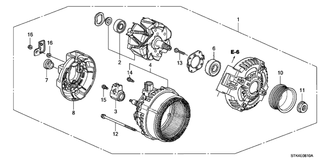 2007 Acura RDX Pulley Diagram for 31141-RWC-A01